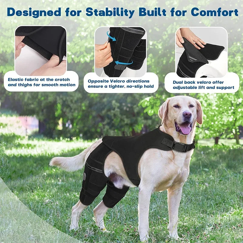 Dog Knee Braces dog leg brace for torn acl arthrosis support for dogs elbow hygroma protector Breatheable Fabric Stable Velcro