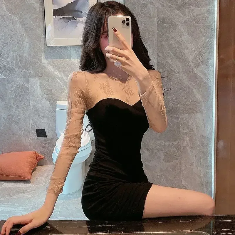 Women's Long Sleeve Dresses Fashion Sensual Sexy Trend Female Dress Elegant Party Hot Cheap Casual Autumn and Winter G Youth Y2k