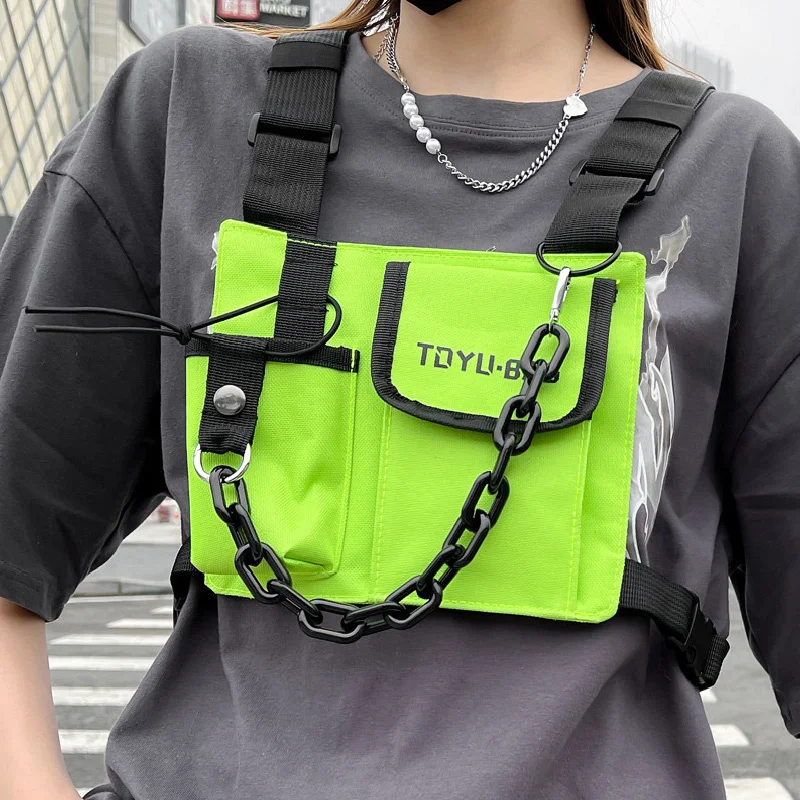 

Dropshippping Hip-hop Streetwear Unisex Chest Bag High Quality Oxford Rig s Functional Tactical Vest Waist In Stock