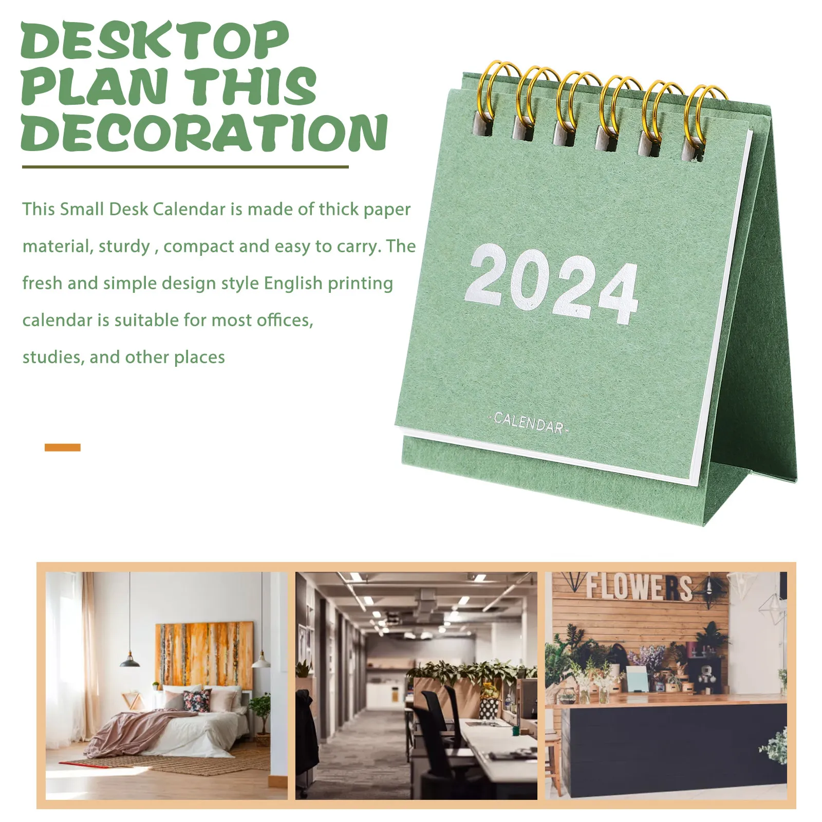 

2024 Mini Desk Calendar Standing Desktop Calendar for Home Office Tabletop Use Daily Planner Simple Style Decorative