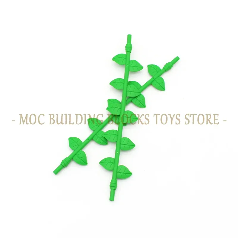 MOC Parts 16981 Plant Vine 16L with Leaves Flexible Rubber Timbo Enlighten Building Blocks Bricks Compatible Assembles Particles