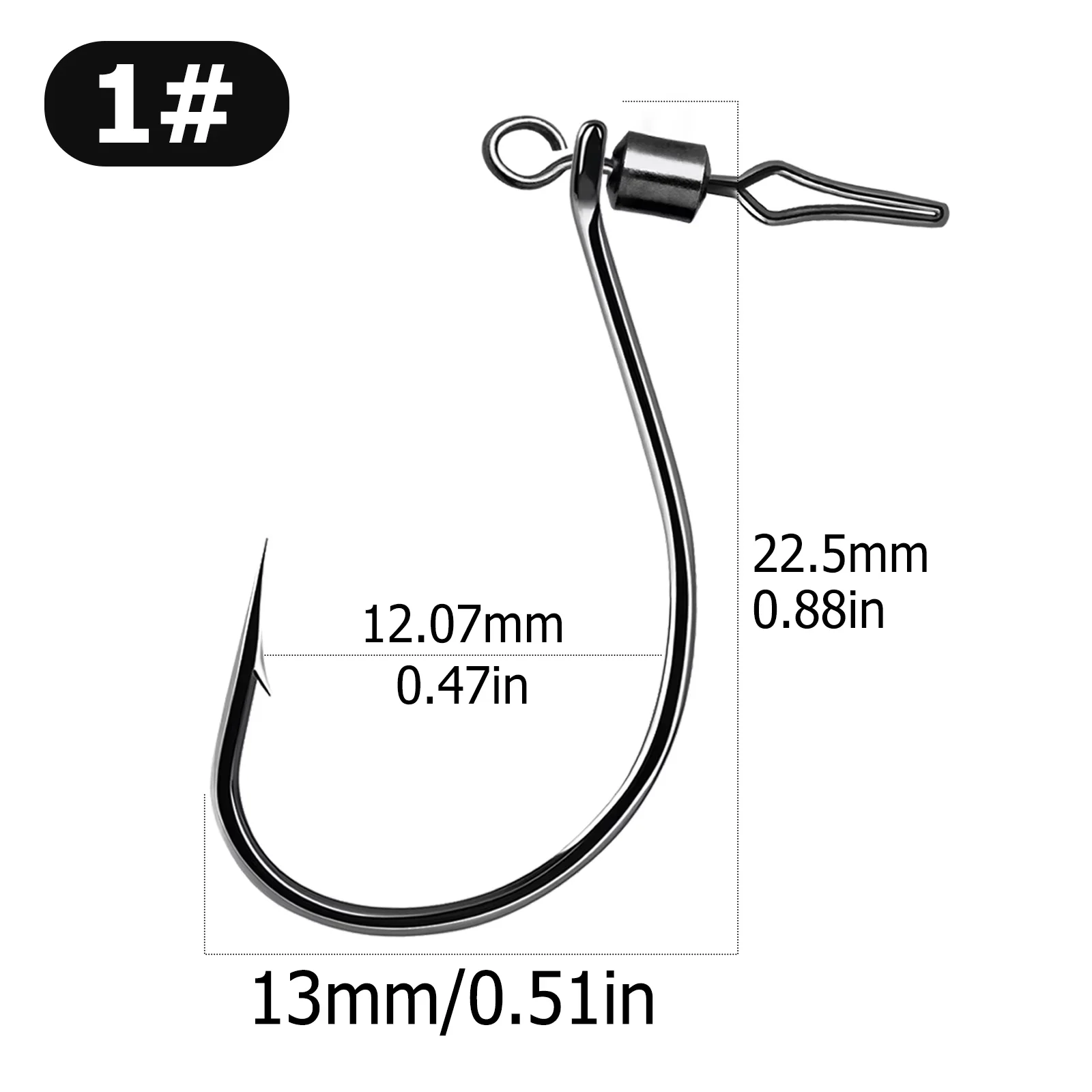 FishTrip Drop Shot Haken mit Barrel Wirbel Snap 30 Stück Angelhaken Wirbel In-line DropShot Rig Soft Lure Wurmhaken für Karpfenbarsch