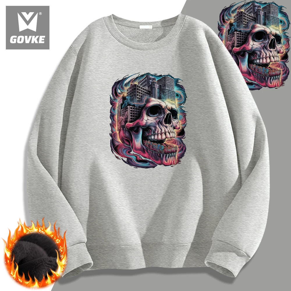 American Sweatshirt Human Skeleton High-rise Graffiti Comfortable Sweatshirt Individuality Tops Man Clothes Polyester Hoodie