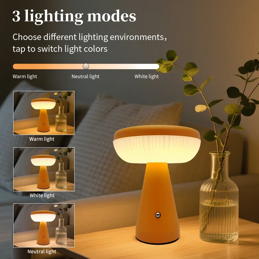 LED مصباح مكتبي كلاسيكي الفطر الإضاءة الزخرفية اللمس يعتم ضوء السرير قابلة للشحن القراءة ضوء بار مطعم غرفة نوم