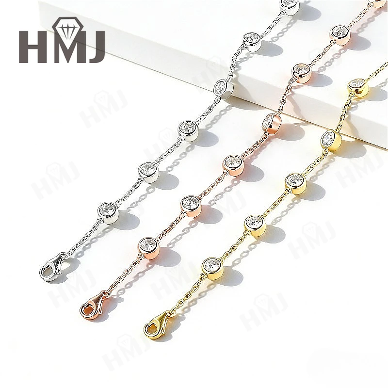

Bracelet 4mm Moissanite Diamond Round Cut Black Color 925 Sterling Silver Anniversary Gift Daily Wear Hypoallergenic Charms