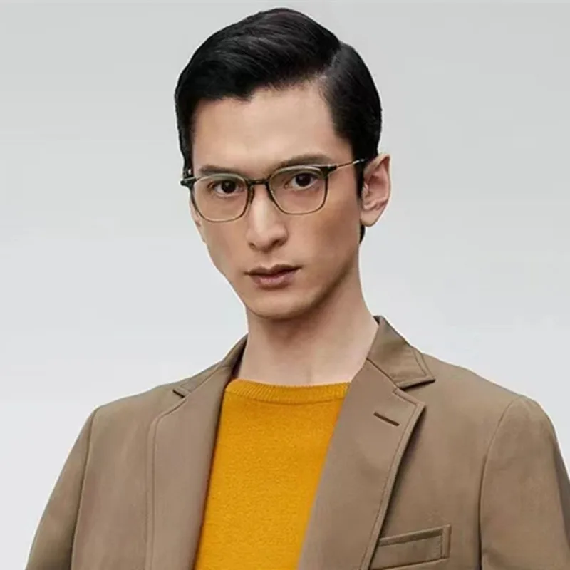 2025 اليابانية اليدوية الرجال مربع النظارات الإطار NMP-116 خلات التيتانيوم خفيفة العلامة التجارية تصميم نظارات خمر #4