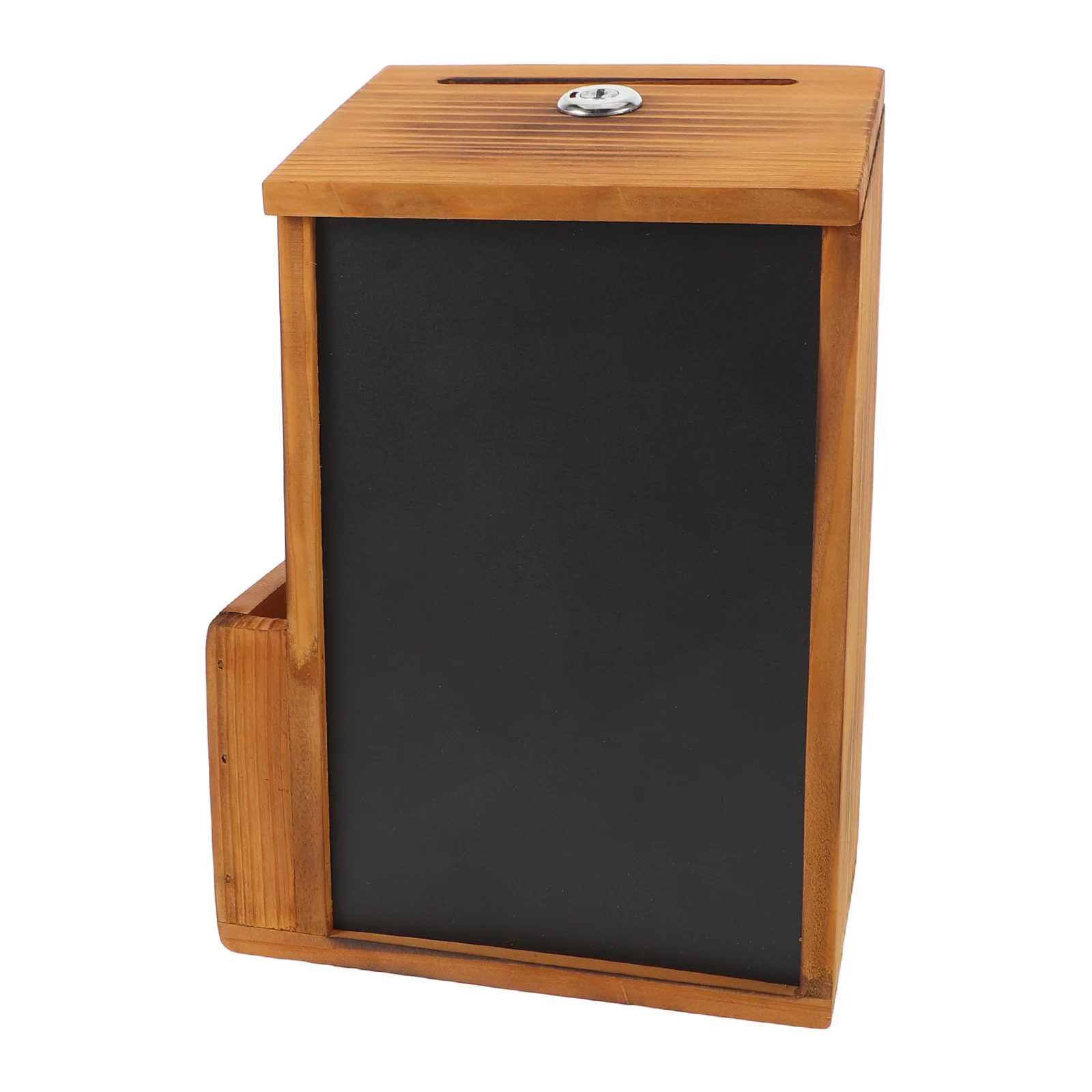 Wall Mounted Solid Wood Suggestion Box Locking Donation Case Indoor Raffle Entry Visitor Card Deposit Box Church Office Feedback