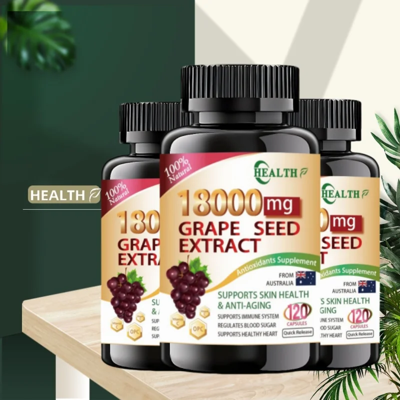 

Grape Seed Extract Anthocyanins for Maximum Absorption, Powerful Antioxidant & Anti-Aging Pills Skin Health,120Capsules 18000mg