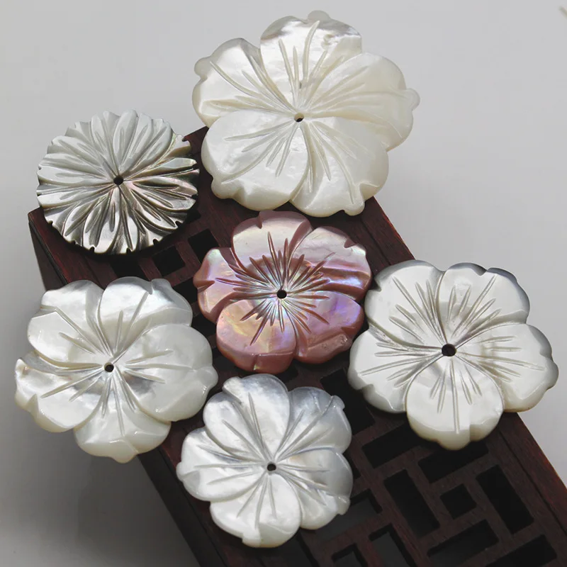 1pc Natural Mother-of-pearl Powder Black Bauhinia Big Size for Charms Jewelry Making DIY Necklace Bracelet Earrings Accessories