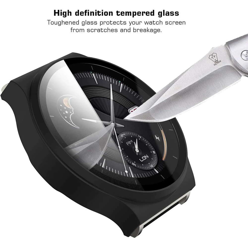 Case for Huawei Watch GT2 Pro [Full Coverage] ，Tempered Glass Slim Hard PC  Screen Protector.