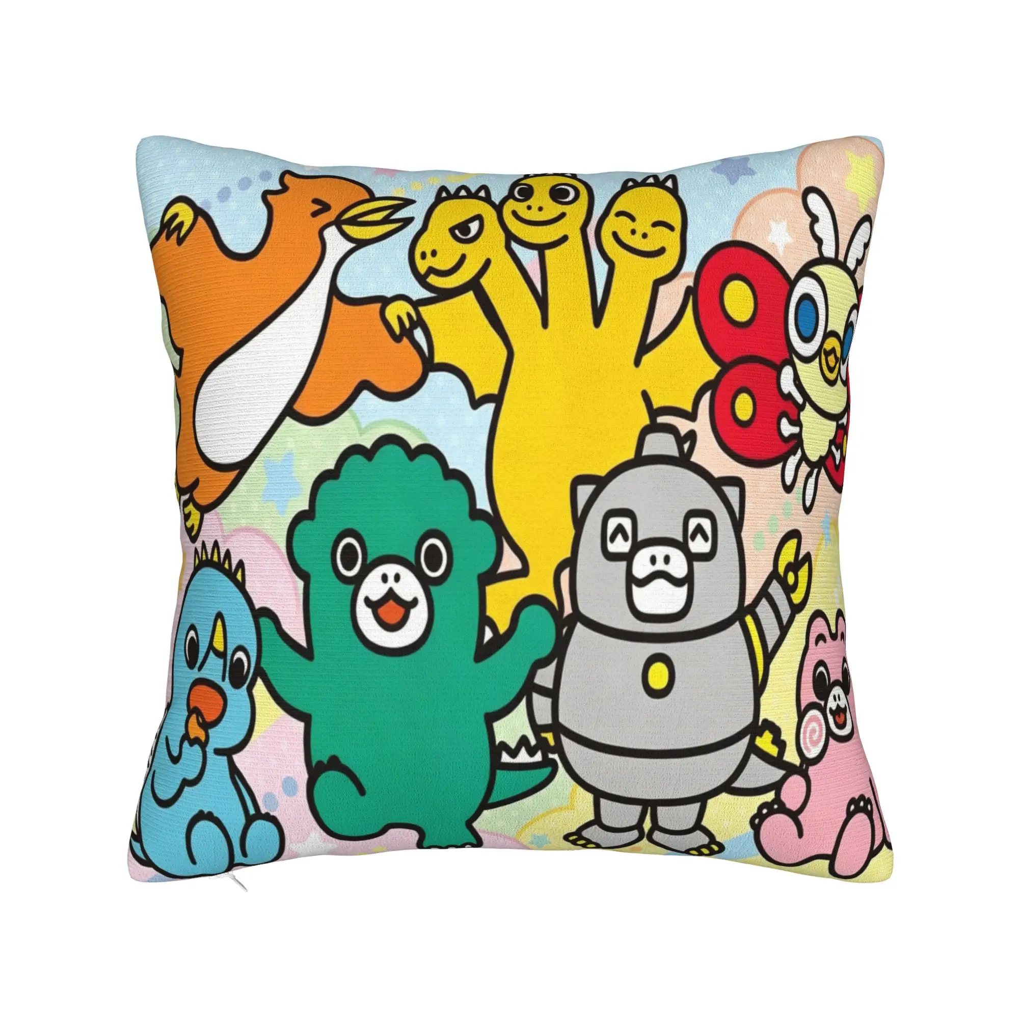 Chibi Monster Raids Again Pillowcase Polyester Cushion Cover Decorative Kawaii Throw Pillow Case Cover Home Dropshipping 45*45cm