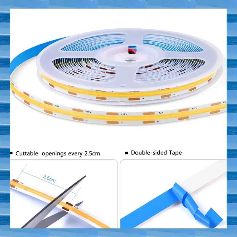 

Touch Sensor Under Cabinet Light Dimmable COB LED Strip Suitable For Bedroom, Wardrobe, Indoor Kitchen Outline, Durable EU Plug