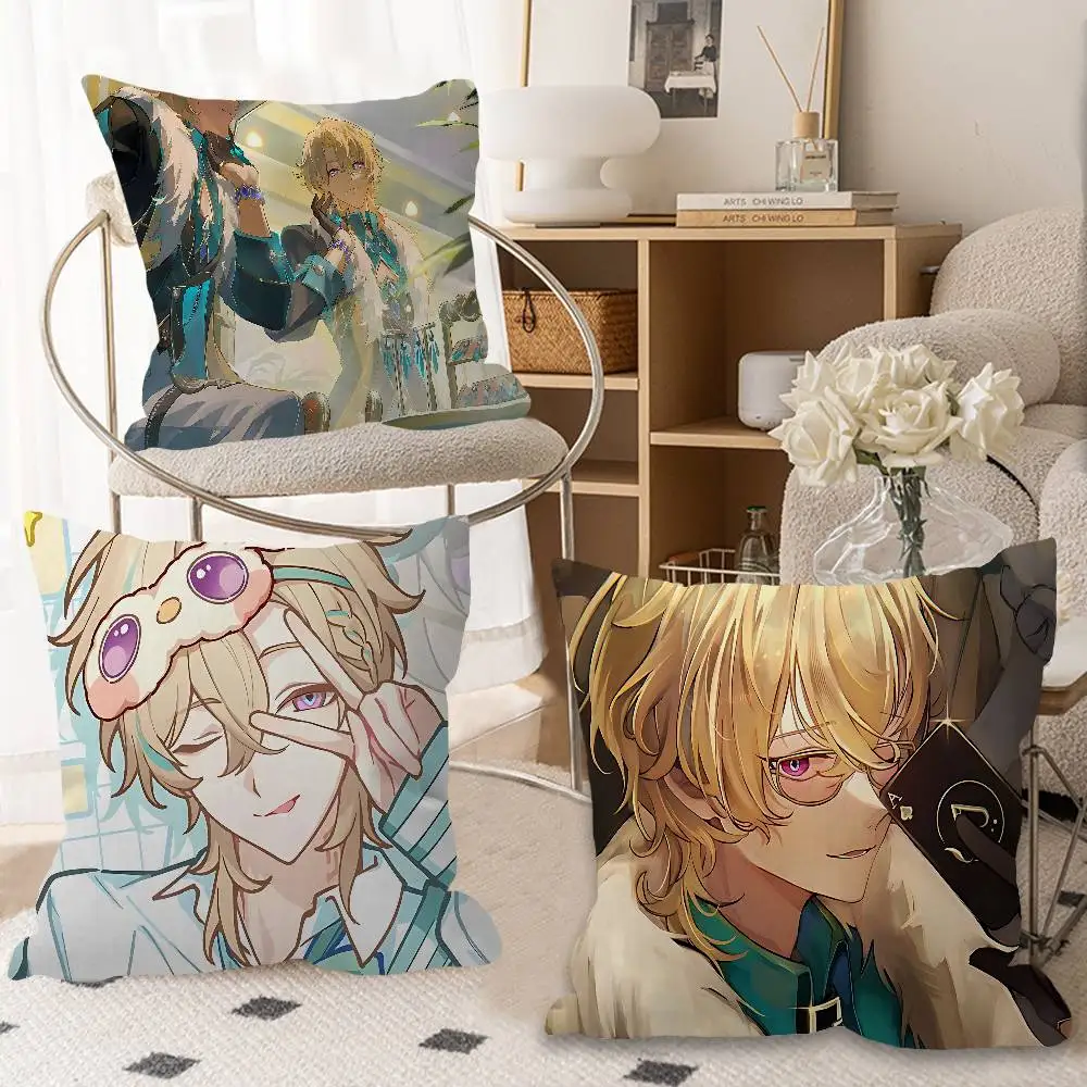Game Honkai Star Rail Aventurine Pillow Gift Home Office Decoration Bedroom Sofa Car Cushion Cover Case 45x45