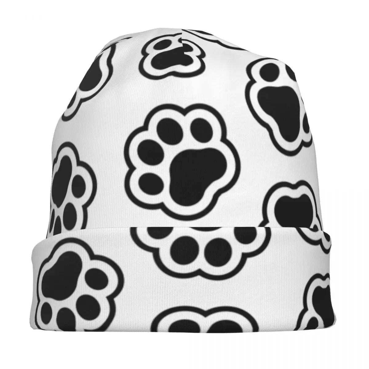 Cute Dog Cat Paw Animal Foot Prints Bonnet Hats Cool Outdoor Skullies Beanies Hats Unisex Knitted Hat Spring Multifunction Cap