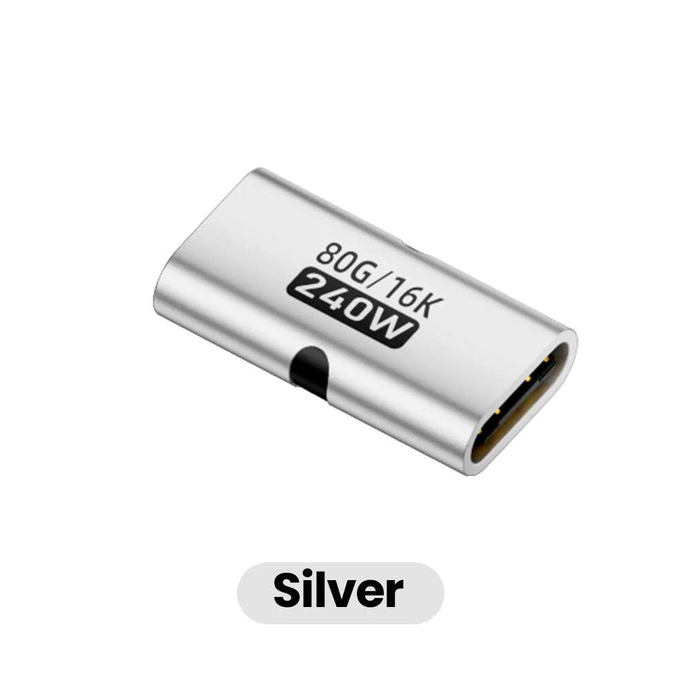 PD 240W USB C vrouwelijk naar vrouwelijk snellaadconverter 80 Gbps gegevensoverdracht hoge snelheid 16K@60Hz video projectieconverter
