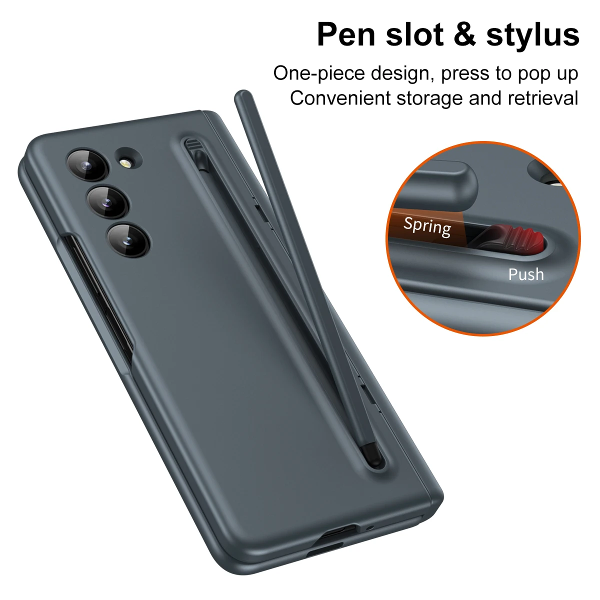 For Samsung Galaxy Z Fold 6 Case Skin-Friendly Touch Pen With Tempered Film Hinge All-inclusive Bracket Folding Shockproof Cover