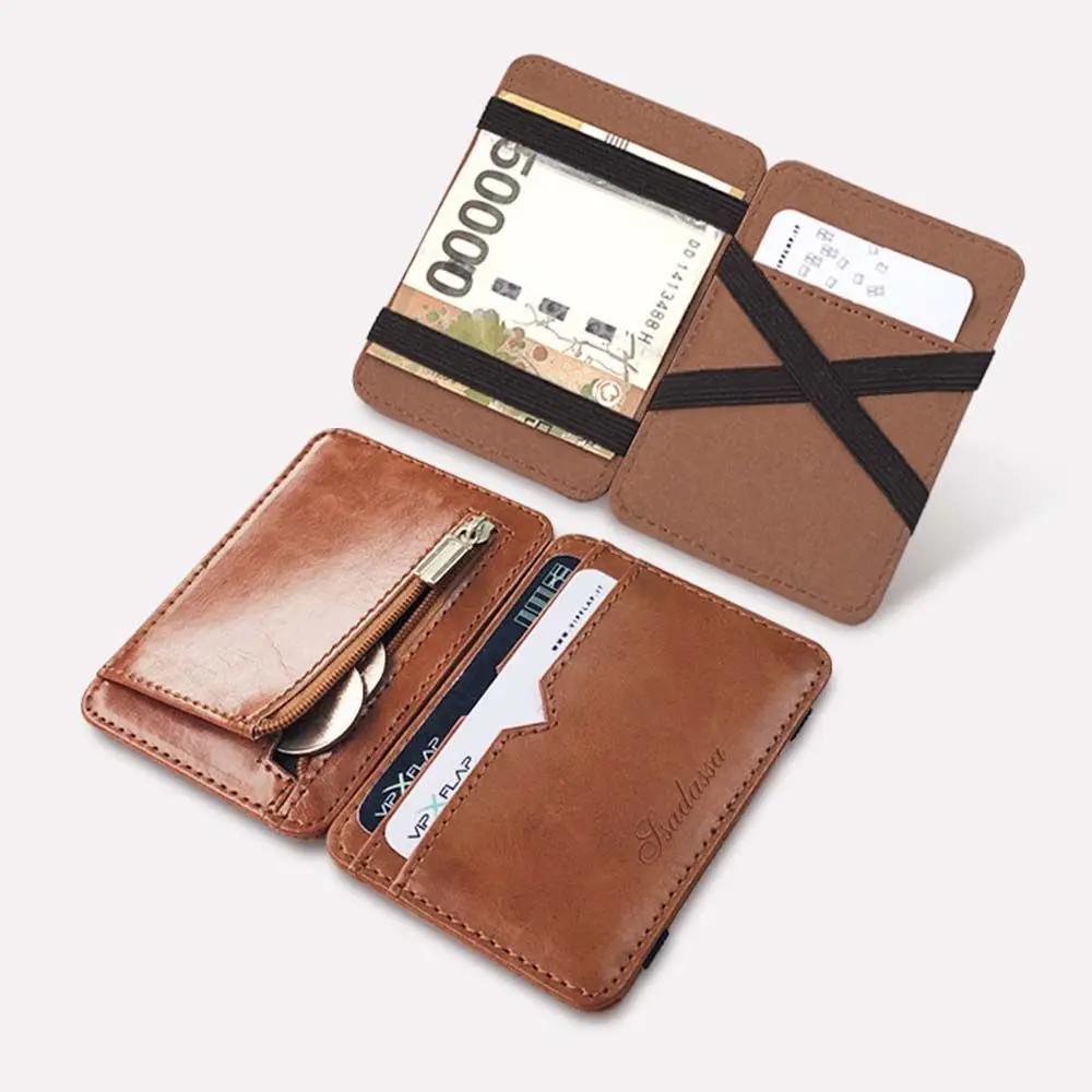 

Water-proof PU Leather ID Card Holder Coin Purse Credit Card Men Magic Wallet Money Clip Card Storage Case Business Wallets