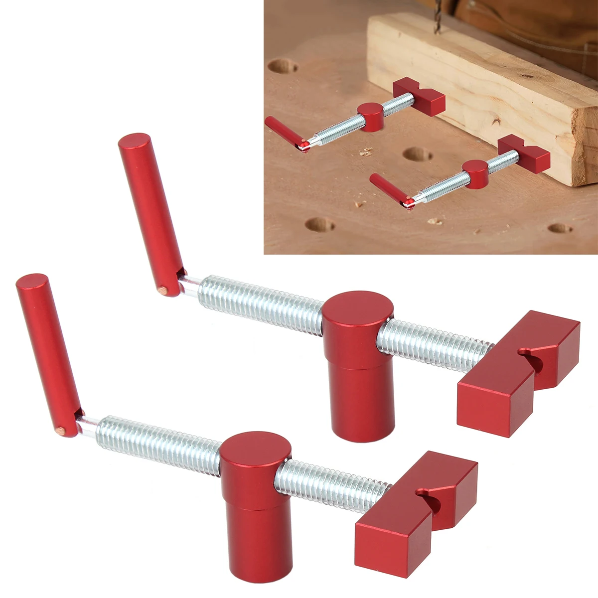 ม้านั่งไม้สุนัขเบรคแทรก Workbench Fast FIXED CLIP CLAMP อลูมิเนียม FIXTURE Vise สําหรับ 20 มม.เดสก์ท็อปรูเครื่องมือช่างไม้