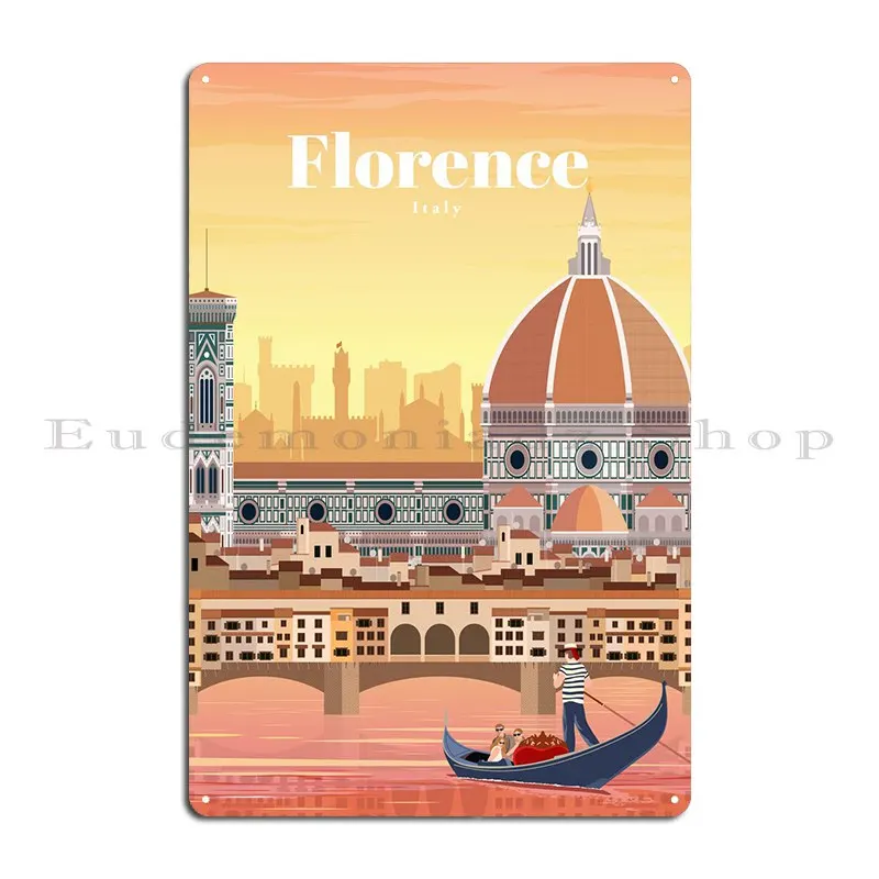 Travel To Florence Metal Sign Plaques Club Iron Wall Decor Create Tin Sign Poster