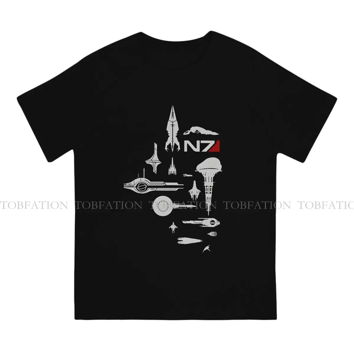 Mass Effect Game Crewneck TShirts Starships of the Me Universe Distinctive Men's T Shirt Hipster Clothing Size S-6XL