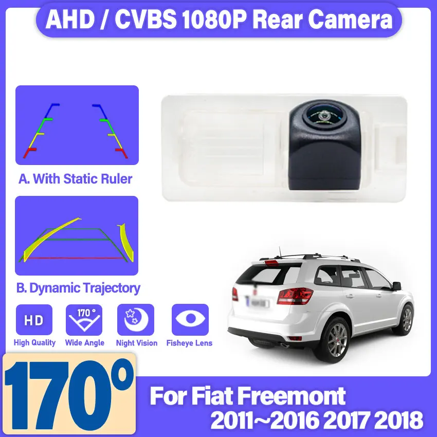 170° Starlight Night Vision Fish Eye Rear View Camera For Fiat Freemont 2011~2018 Reverse Parking Backup Camera HD CVBS