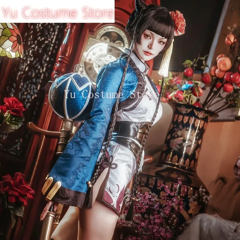 Butler Ciel Phantomhive Blue Cat Cheongsam Royal Sister Ladies Cosplay Costume Cos Game Anime Party Uniform Hallowen Play