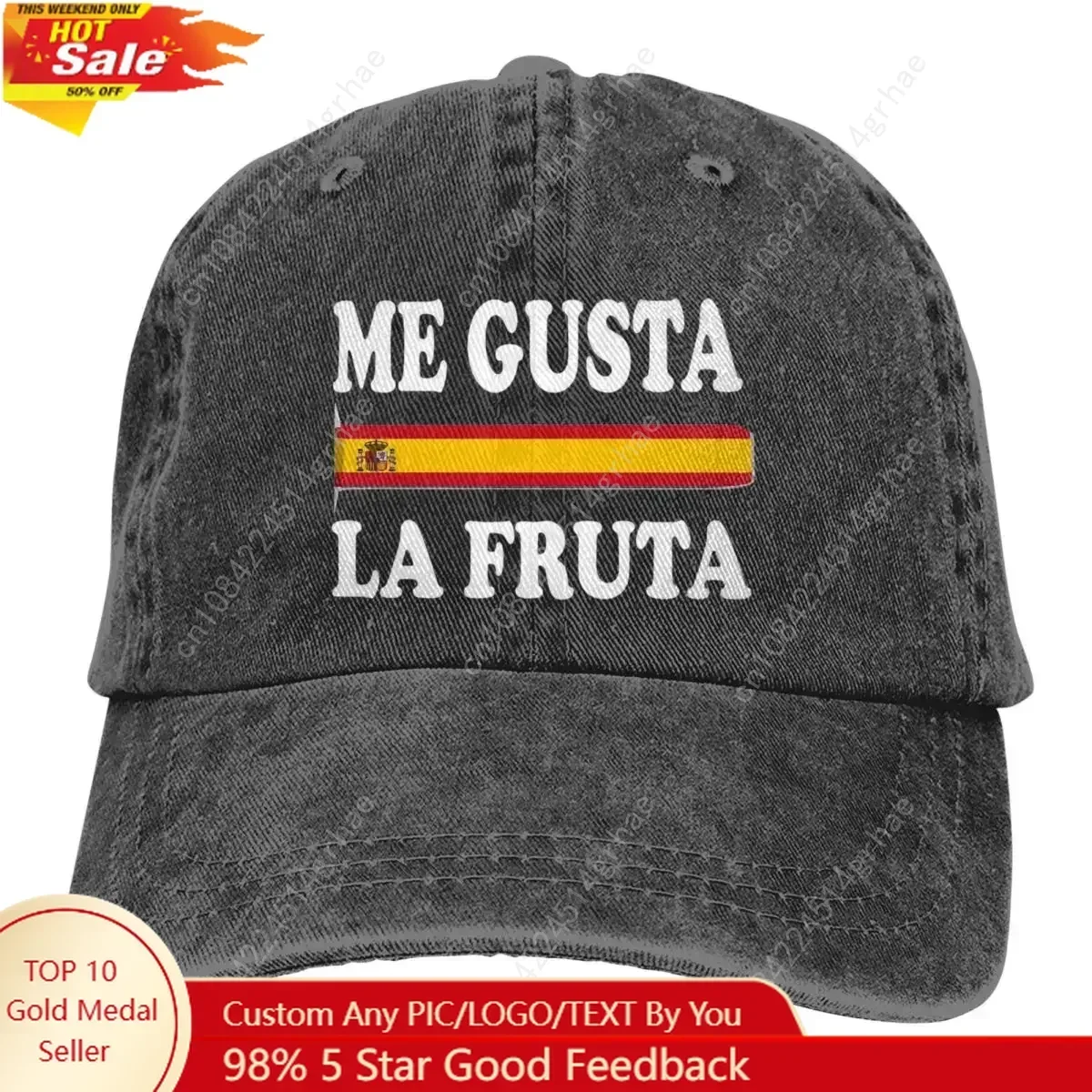 

Retro Me Gusta La Fruta Spain Spanish Trucker Hat Men Women Distressed Washed Headwear Outdoor Travel Adjustable Fit Hats Cap