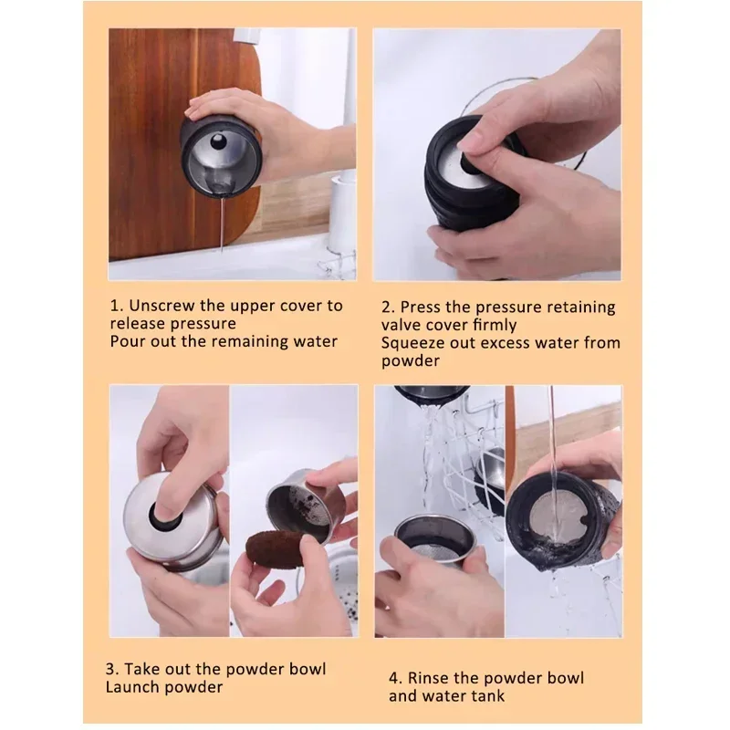 Hand Pressed Coffee Machine 15-20Bar Italian Espresso Extractor Portable for Home Travel Outdoor Use