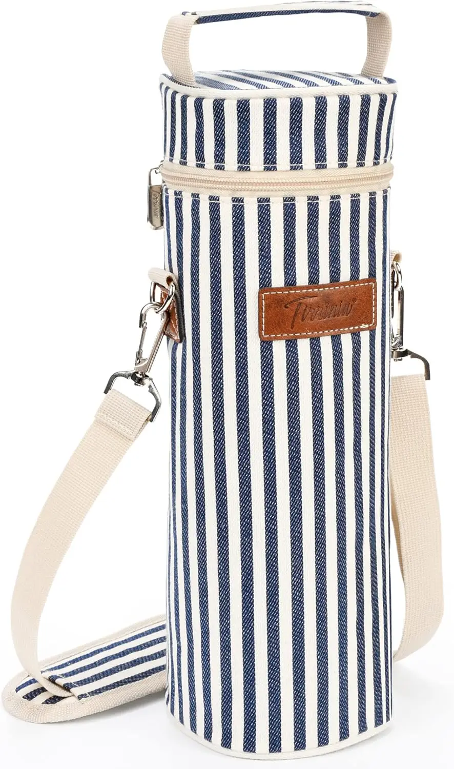 Tirrinia Single Wine Cooler Bags - Insulated & Padded Portable Wine Gift Tote Carrier for Travel, BYOB Restaurant, Wine Tasting,