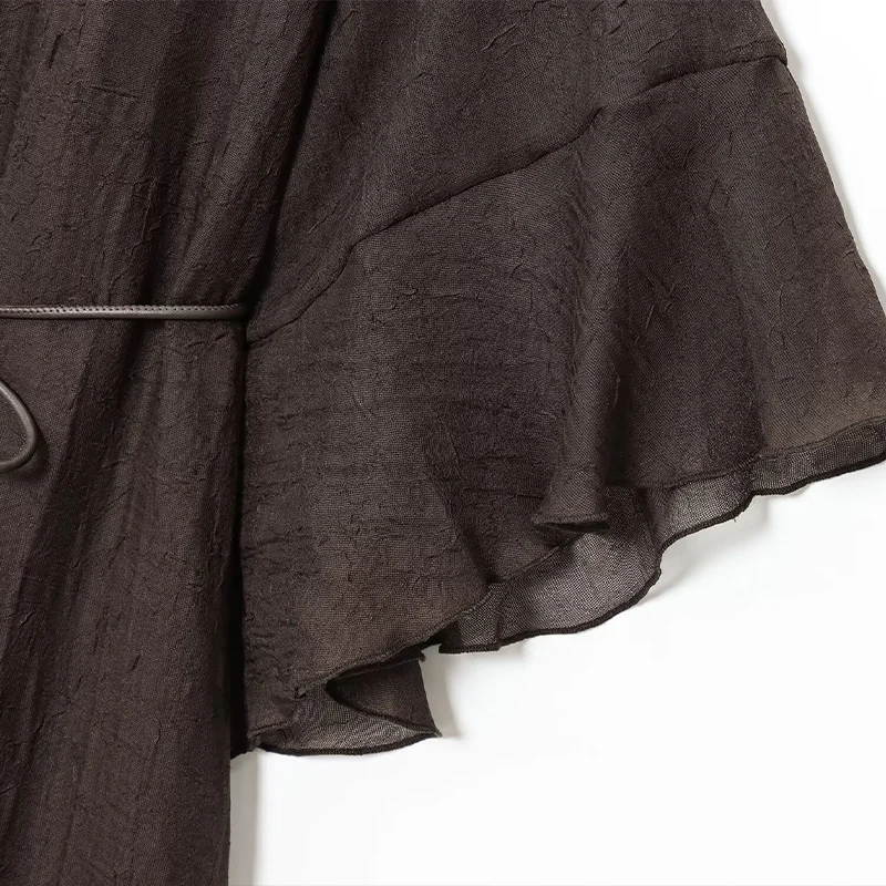 Robe d'été à la mode pour femmes, avec encolure à lacets et manches évasées, tenue d'événement de dîner d'escapade, Trafizaran