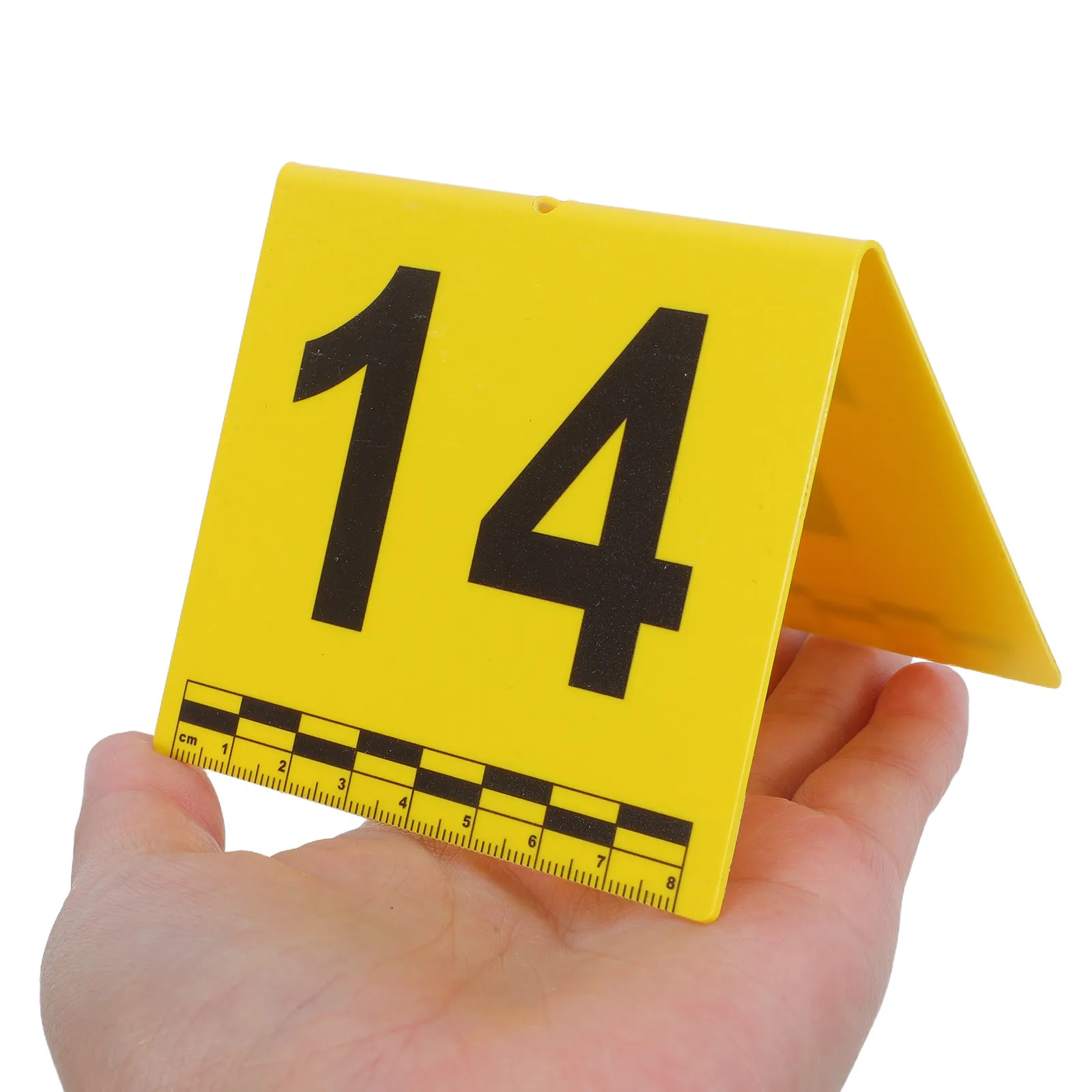 20 Marcadores de Evidencia Numerados del 1 al 20 con Escala de Medición, Etiquetas Numeradas para Evidencia, Placas de Identificación para Escenas de Investigación