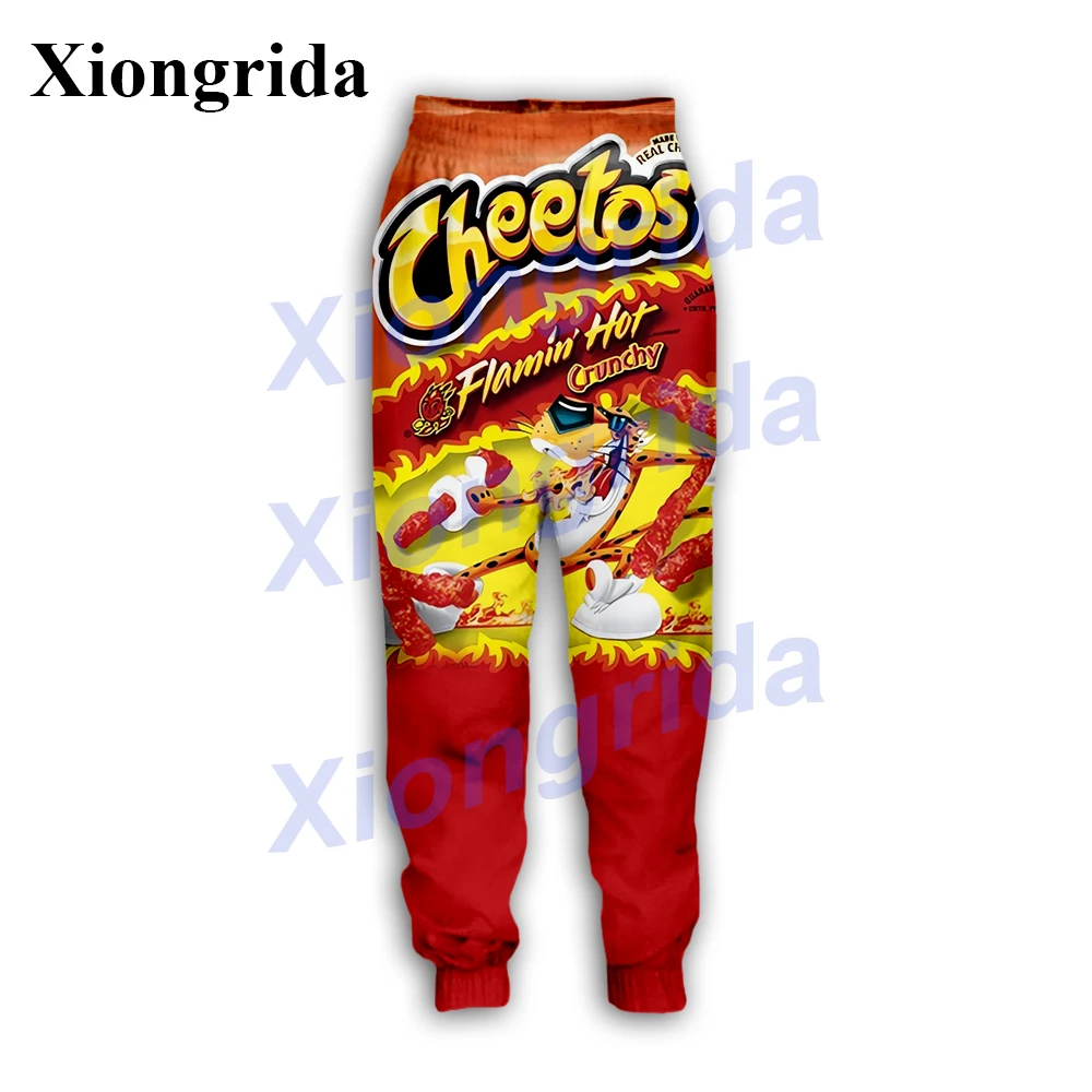 Novelty Hot Cheetos Food Puffs Pants 3D Printed High Quality Sweatpants Men Female Harajuku All Over Print Unisex Trousers S-5XL