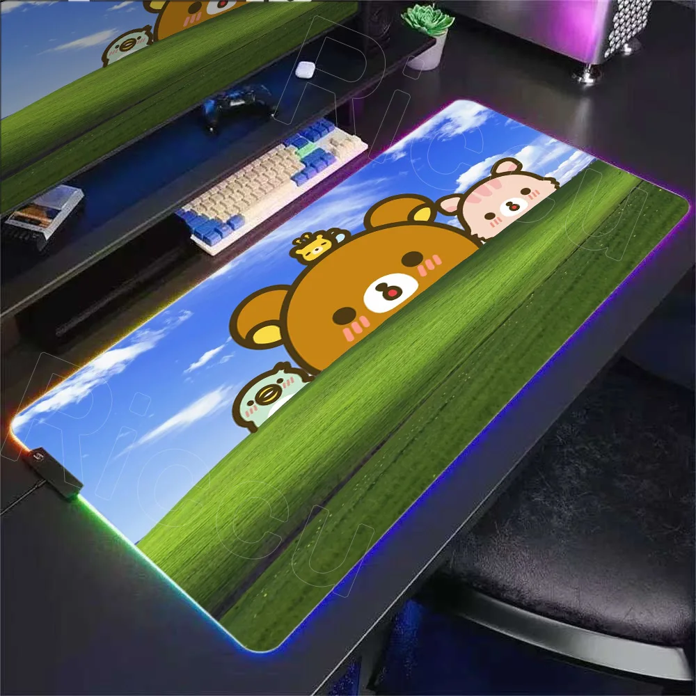 

HD Large RGB Mouse Pad Xxl Rilakkuma-es Mousepad Gamer Office Accessories Pc Cabinet Games Desk Mat Computer Keyboard Gaming Mat