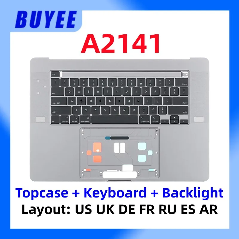 

95%NEW A2141 Topcase For Macbook Pro 16" A2141 Palmrest Keyboard Backlight 2019 US UK Spanish France Russian German Arabic