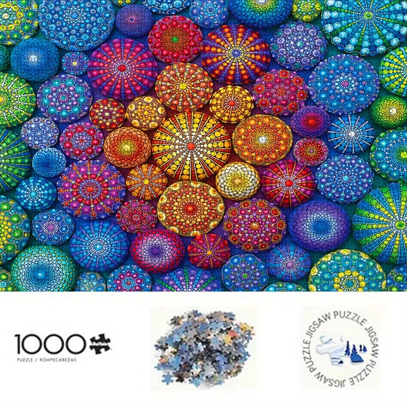 

Красочный пазл с узором мандалы, головоломка для взрослых, художественная тематика, интеллектуальная игра, домашний декор, развивающая игрушка