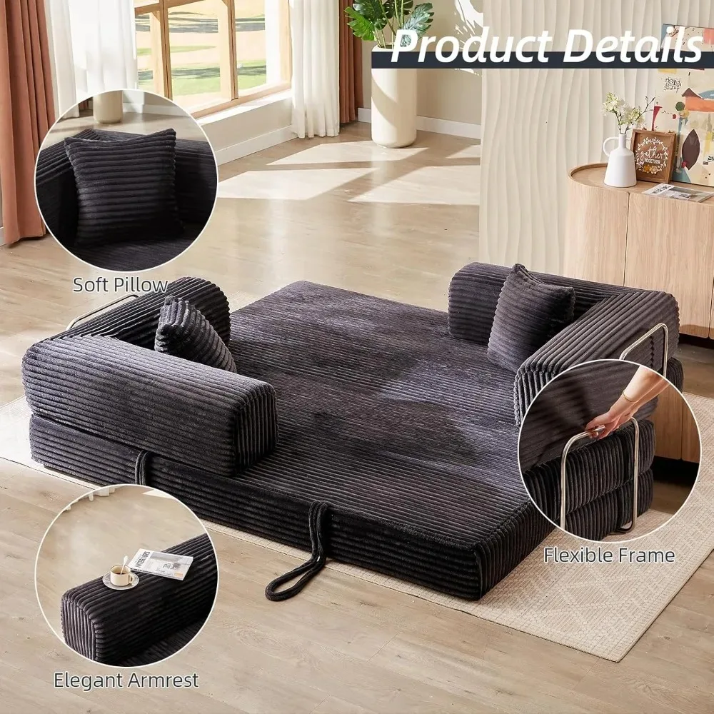 أريكة سرير قابلة للطي قابلة للتحويل، أريكة أريكة قابلة للطي مع إطار ثابت الشكل، أريكة سحابية مرتبة قابلة للطي #3