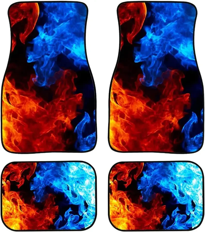 Tie Dye Car Carpet Protector Universal Fit Front/Rear 4 Piece Full Set Custom Carpet Car SUV Truck Floor Mats Doormat