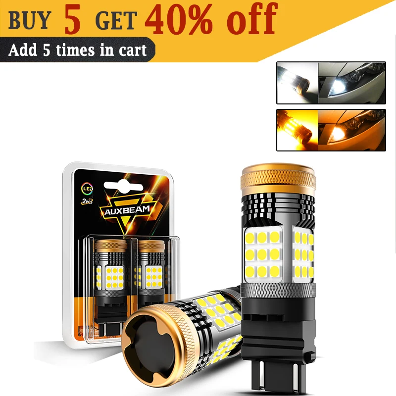 

AUXBEAM 3157 3156 LED Turn Signal Light Bulb 56W Back-up / Brake / Tail Light Reversing Light Bulbs Canbus Error Free B21 SERIES