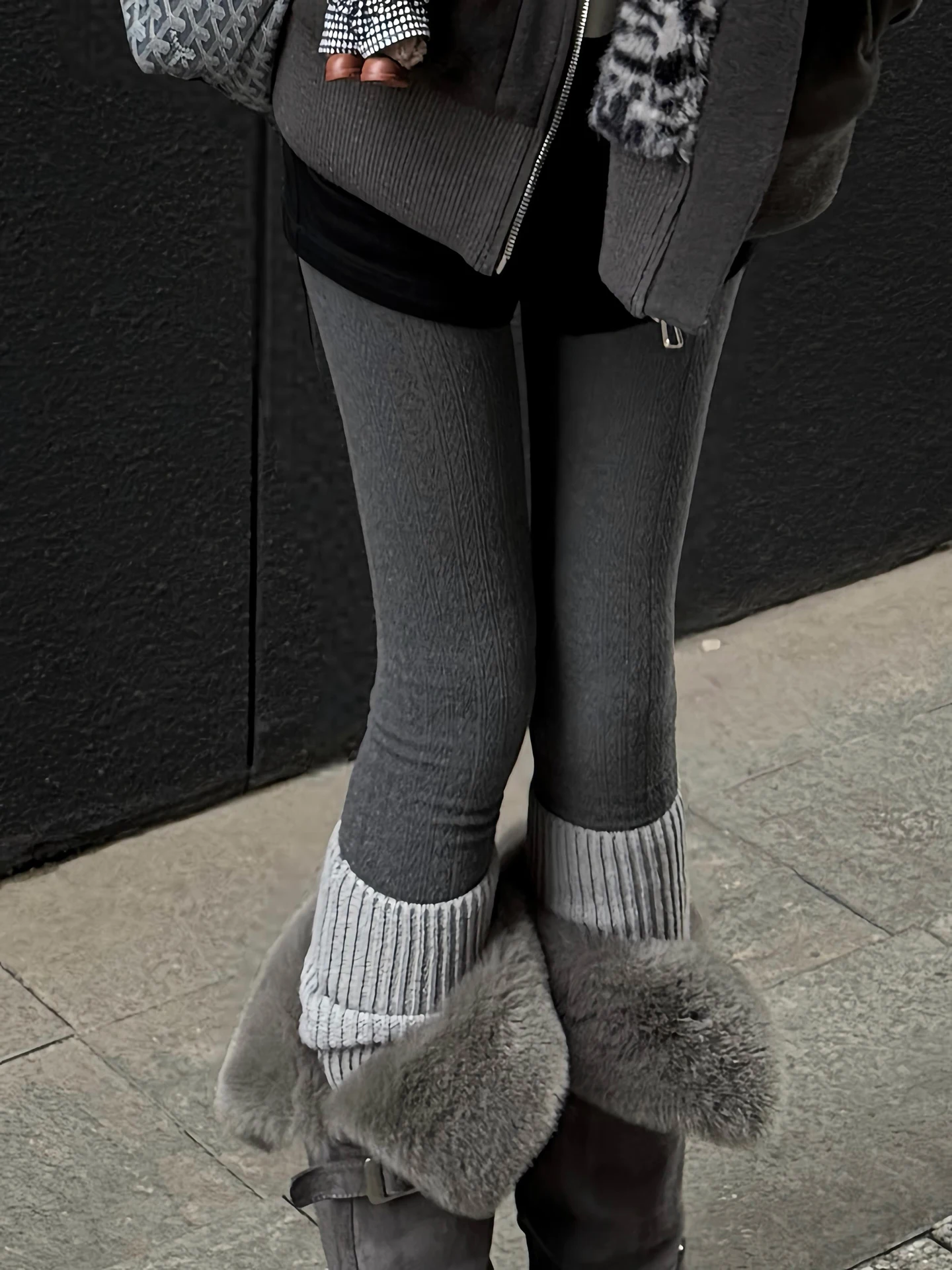 

Cuitcuit Fce Lined Leggings Ultra Comfortable Private Collection Outerwear High Waist Hip Enhancing Long Pants