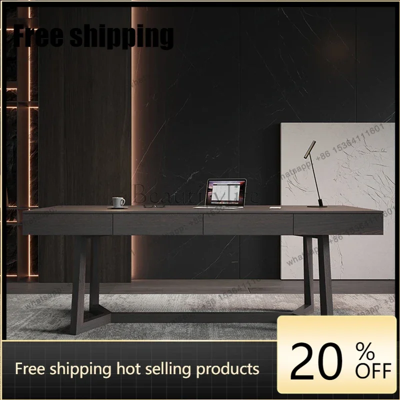 HJ Modern Fashion Wooden Desk with Drawer ,Computer Desk,Contemporary Writing Table for Home Office or Study