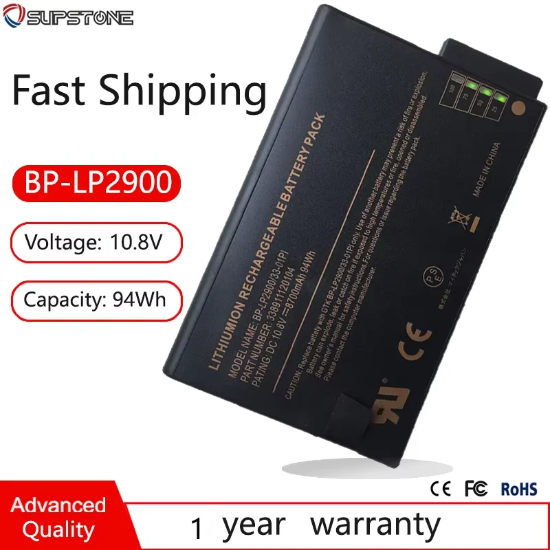 New BP-LP2900/33-01PI BP-LP3070 BP-LC2600 Laptop Battery For Getac DR202S ME202C LI202S X500 V1010 RS2020 M230 S400 441847500001