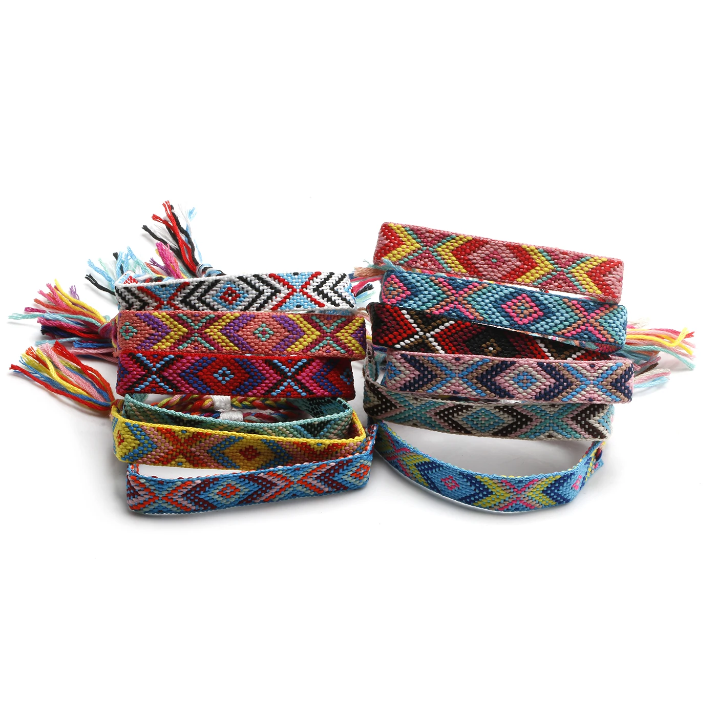 Boho 12PCS Multicolor Embroidery String Handwoven Friendship Bracelet Women Wholesale 2022 New Fashion Handmade Jewelry Present