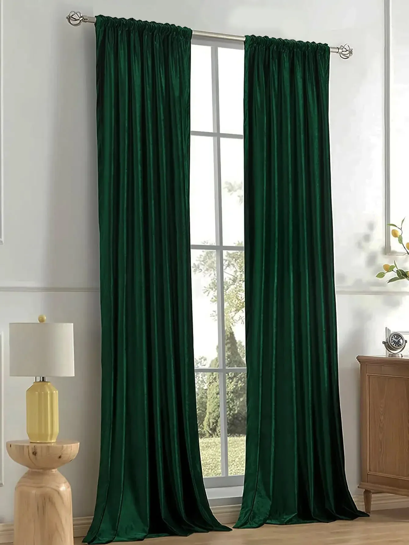 Italian velvet solid color living room and bedroom curtains 1pc