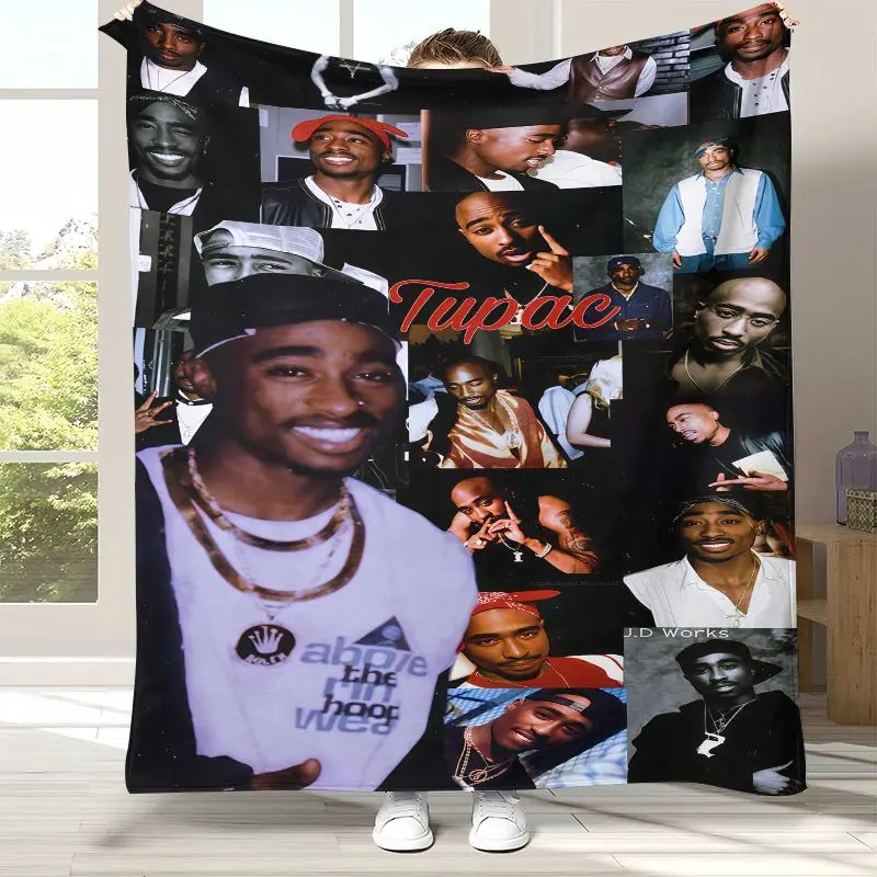 Tupac 2Pac Thug Life West Coast Rap Legend Flannel Throw Blanket,Cozy Warm Blanket for Bed,Sofa,Living Room,Picnic,Camping,Gift
