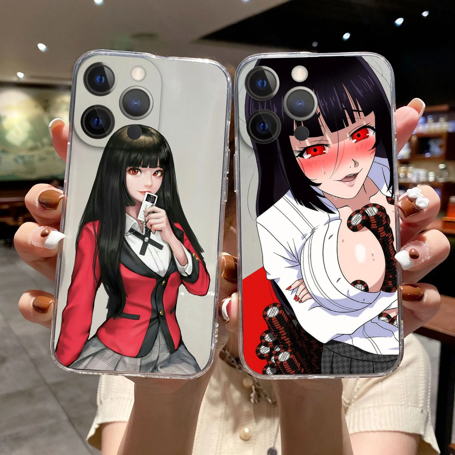 

Japanese Anime Kakegurui Jabami Yumeko Phone Case For iPhone 11 12 13 Pro Max X XR XS MAX X 6s 8 7 Plus 13Mini Clear Soft case