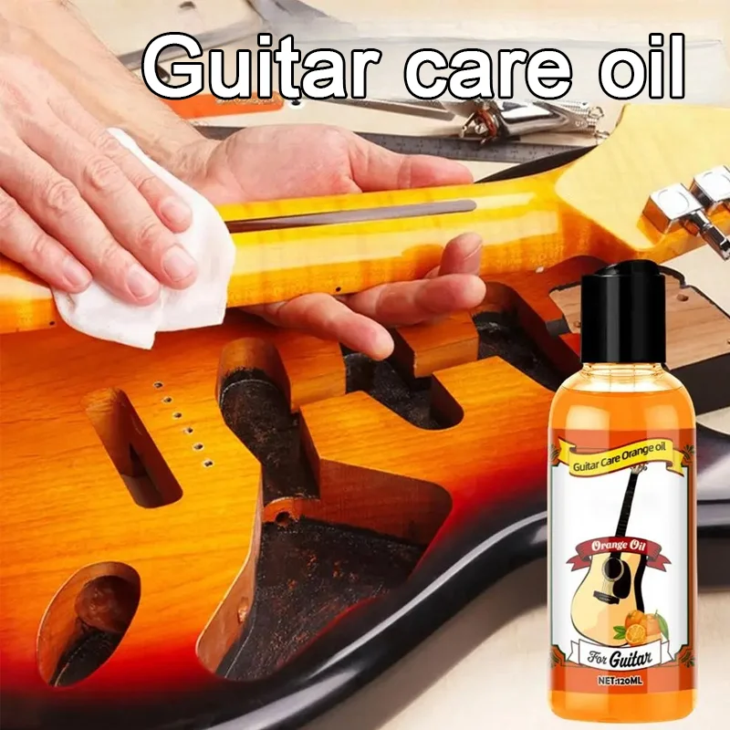Fretboard Conditioner Guitar Care Oil Cleaner Polish Kit 120ml Polishing Oil Portable Guitar Care Orange Oil with Cleaning Cloth