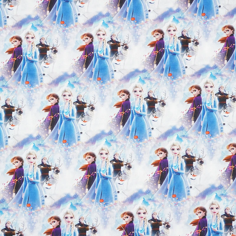 100% Cotton Disney Frozen Fabric For Sewing Clothes Dress Patchwork Elsa Anna Princess Fabrics Needlework Material DIY Handmade