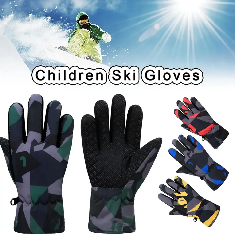 Children Kids Winter Snow Warm Gloves Boys Girls Ski Snowboard Windproof Waterproof Thicken Keep Warm Winter Long-sleeved Mitten