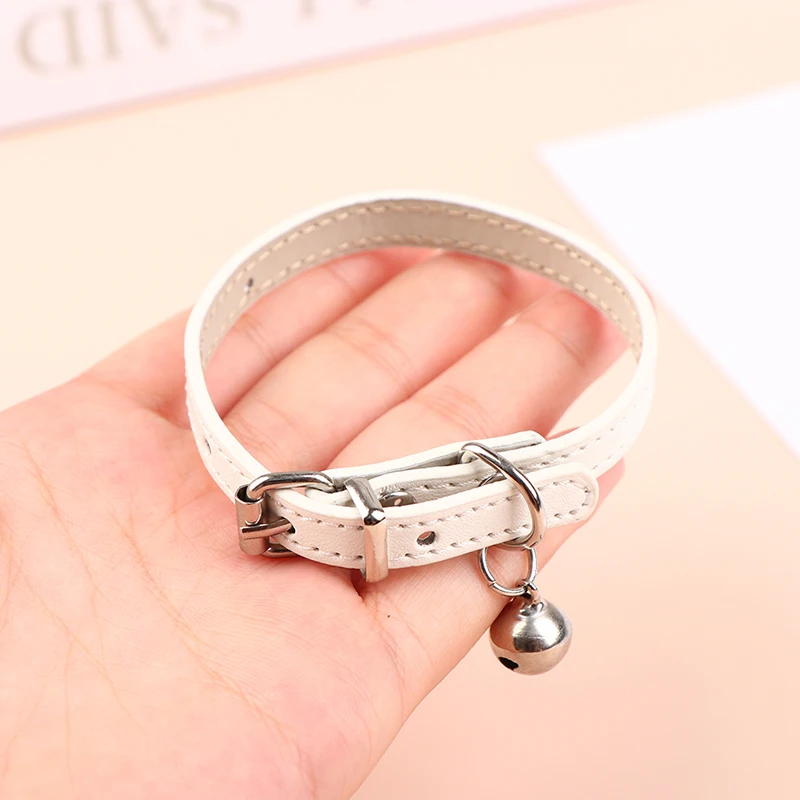 1Pc Black/White 25cm Cotton Doll Leather Collar Bell Star Idol Doll Accessories Photo Props