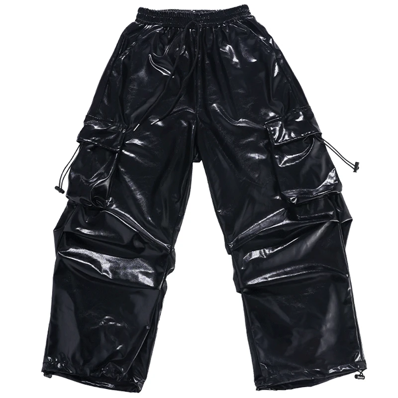 Bambini Streetwear Costume Ragazze K-pop Lucido Crop Top Gonne Street Dance Pantaloni cargo Bambini Hip Hop Jazz Ragazza Gruppo Set di vestiti